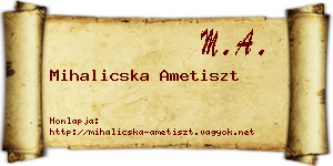 Mihalicska Ametiszt névjegykártya